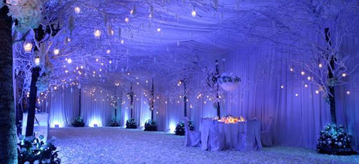 indoor decorations with winter wonderland theme